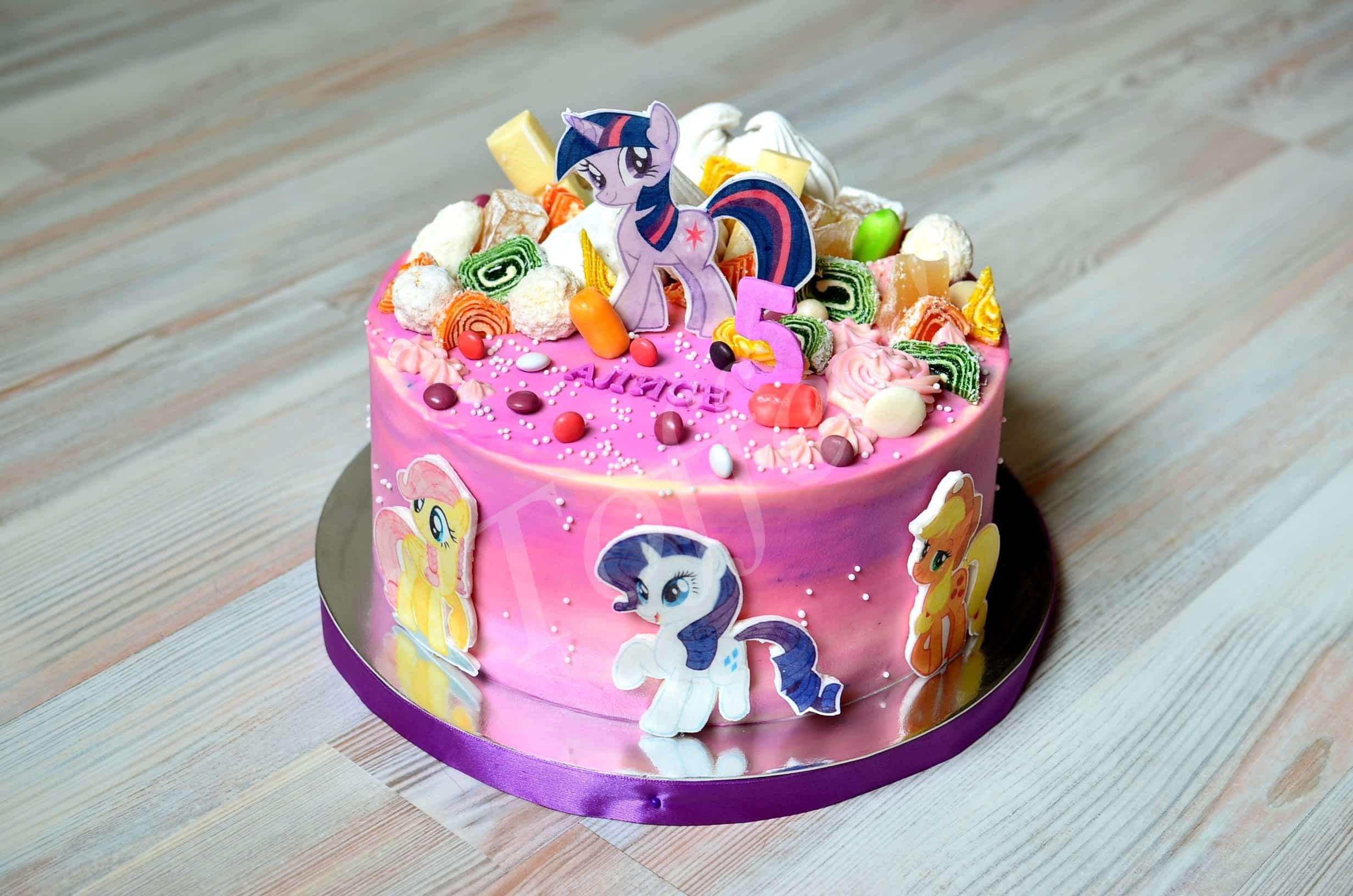 Детский торт Литл Пони на день рождения от 800 руб/кг с доставкой