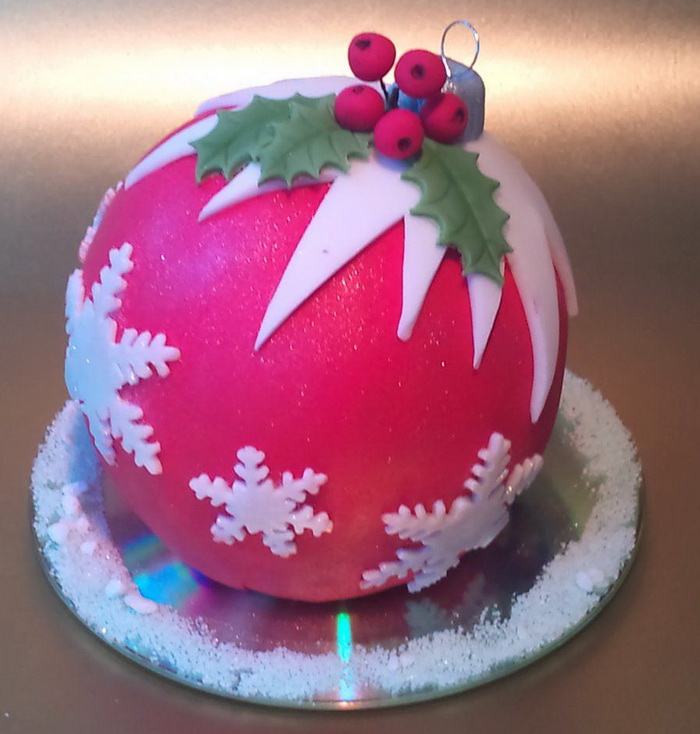 Торт на новый год "Елочный шар"